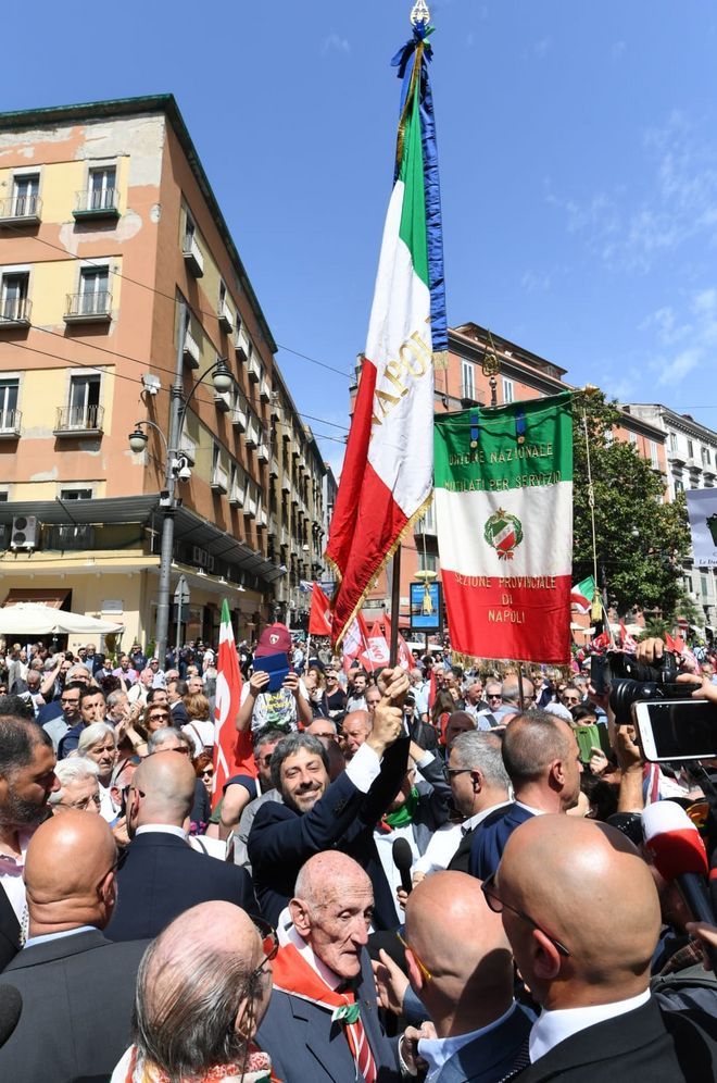 Il Presidente della Camera dei deputati Roberto Fico in un momento della Celebrazione del 74° anniversario della Liberazione