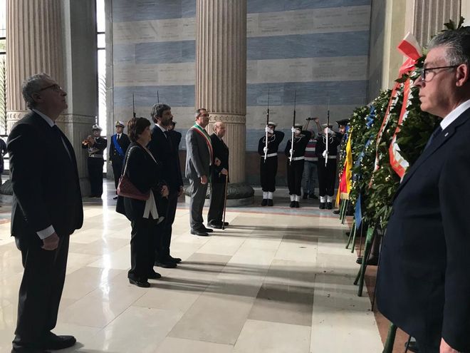 Il Presidente della Camera dei deputati Roberto Fico in un momento della Celebrazione del 74° anniversario della Liberazione