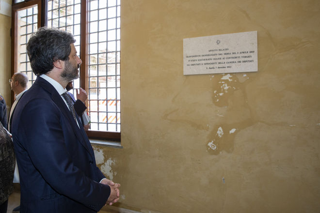 Il Presidente della Camera dei deputati Roberto Fico in visita  al Palazzetto della Congregazione dei Nobili ristrutturato con il contributo della Camera dei deputati