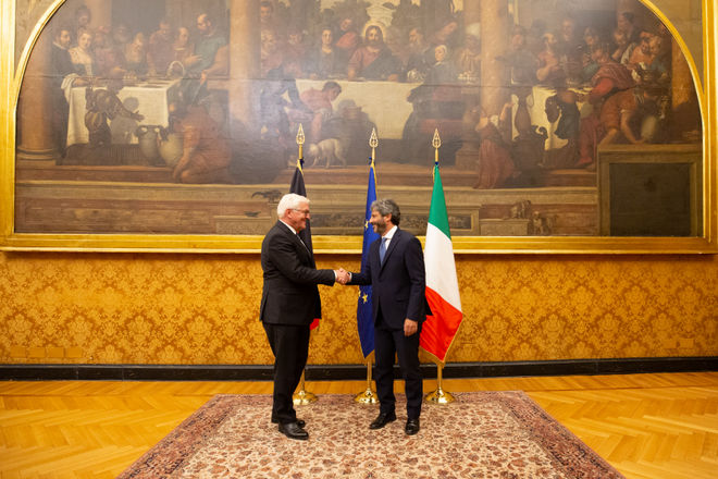 Montecitorio, Sala del Cavaliere - Incontro con il Presidente della Repubblica Federale di Germania, Frank Walter Steinmeier
