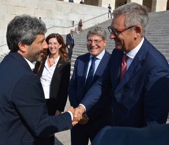 Il Presidente Roberto Fico con il Rettore dell'Università degli Studi di Trieste Roberto Di Lenarda