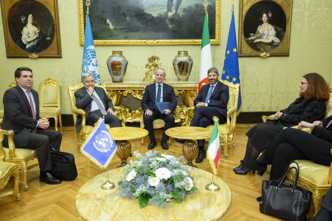 Il Presidente Roberto Fico a colloquio con il Segretario generale delle Nazioni Unite António Guterres