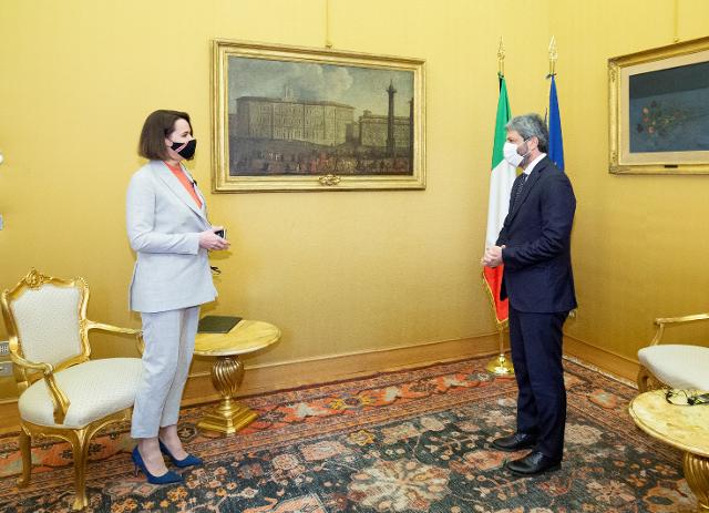 Montecitorio, Studio del Presidente - Incontro con la leader dell'opposizione bielorussa, Sviatlana Tsikhanouskaya