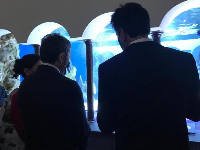 Il Presidente della Camera dei deputati, Roberto Fico, in un momento dell'inaugurazione dell'Aquarium presso la Stazione Zoologica Anton Dohrn, in occasione della Giornata Mondiale degli oceani