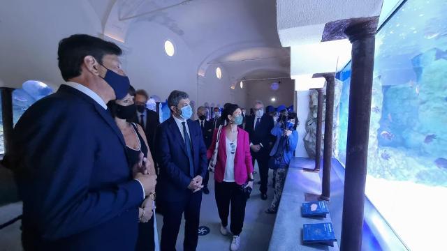 Il Presidente della Camera dei deputati, Roberto Fico, in un momento dell'inaugurazione dell'Aquarium presso la Stazione Zoologica Anton Dohrn, in occasione della Giornata Mondiale degli oceani