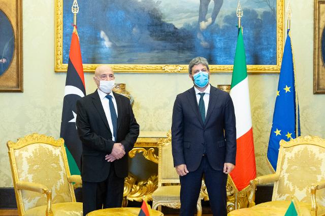 Montecitorio, Sala del Cavaliere - Incontro con Aghila Saleh Issa, Presidente della Camera dei Rappresentanti della Libia