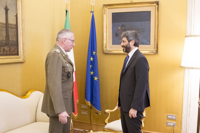 Montecitorio, Studio del Presidente - Incontro con il Capo di Stato Maggiore della Difesa, Claudio Graziano