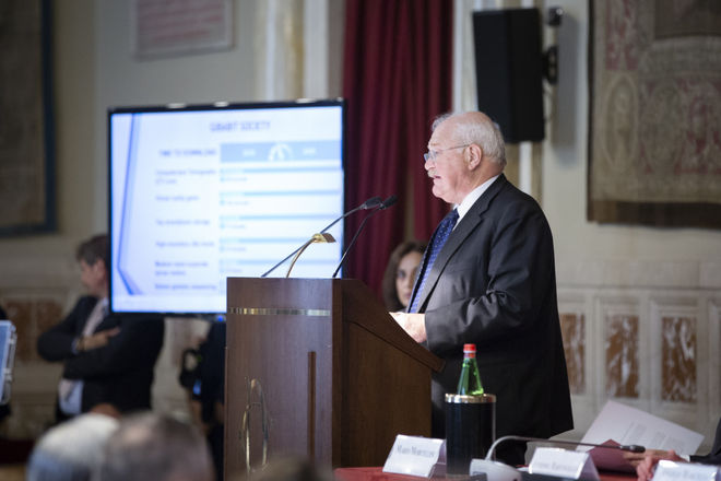 Il Presidente dell'Autorità per le garanzie nelle comunicazioni Angelo Marcello Cardani durante la presentazione della Relazione annuale dell'AGCOM