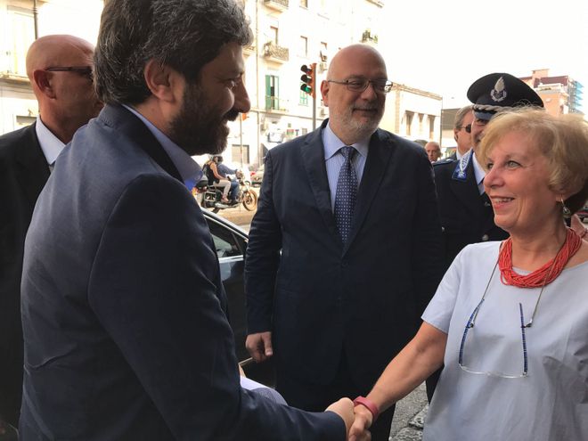 Il Presidente Roberto Fico con la Direttrice della Casa circondariale "Giuseppe Salvia Poggioreale" Maria Luisa Palma