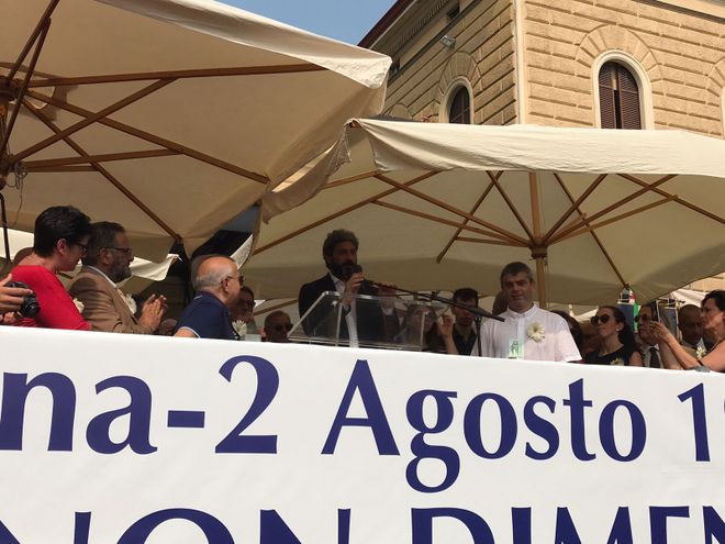 Il Presidente della Camera dei deputati Roberto Fico in un momento della Commemorazione del 38' anniversario della strage di Bologna