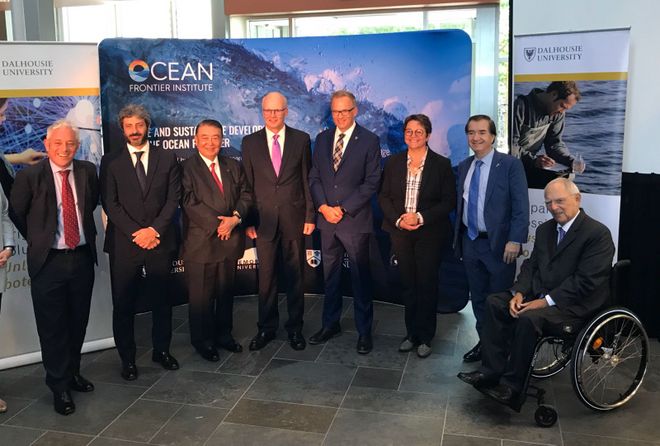 Il Presidente Roberto Fico con i Presidenti dei Parlamenti dei Paesi del G7 durante la visita della Dalhousie University Ocean Research