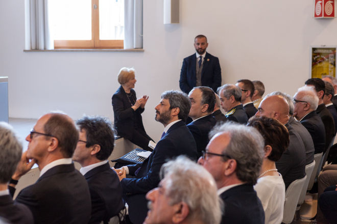 Il Presidente della Camera dei deputati Roberto Fico in un momento della Cerimonia di inaugurazione dell'anno accademico 2018-2019 dell'Università Iuav di Venezia