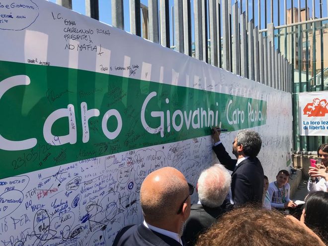 Il Presidente Roberto Fico durante la commemorazione del XXVII anniversario delle stragi di Capaci e via D'Amelio