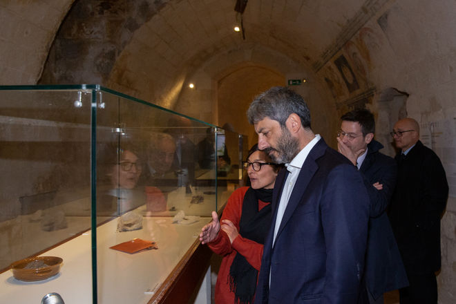 Il Presidente Roberto Fico durante la visita del Museo Archeologico Nazionale 'Domenico Ridola' e delle mostre fotografiche temporanee 'Mediterranea' e 'Blind Sensorium' allestite nell'ambito del programma di 'Matera Capitale europea della cultura 2019'