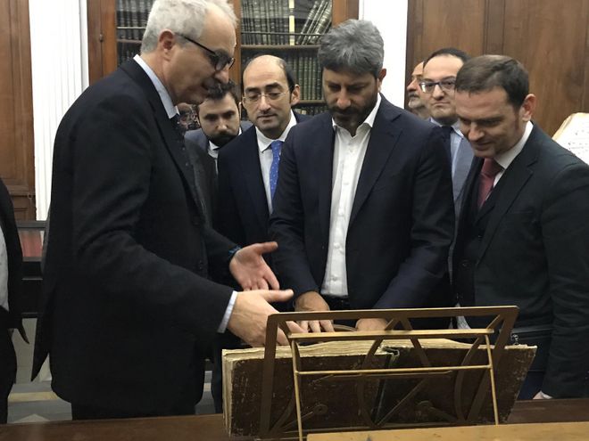 Il Presidente Roberto Fico durante la visita al Conservatorio di San Pietro a Majella di Napoli