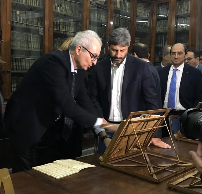 Il Presidente Roberto Fico durante la visita al Conservatorio di San Pietro a Majella di Napoli