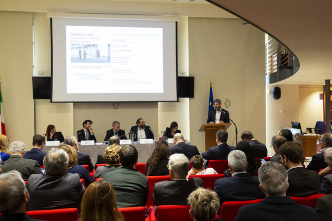 Il Presidente della Camera dei deputati Roberto Fico in un momento del convegno 'Popolo chi? Classi popolari periferie e politica in Italia'