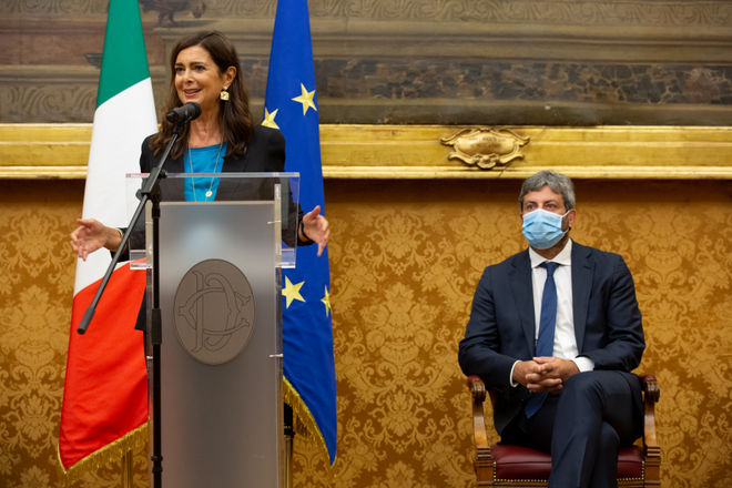 L'intervento della Presidente della Camera dei deputati nella XVII Legislatura Laura Boldrini in occasione della presentazione del nuovo allestimento della Sala delle Donne a Palazzo Montecitorio