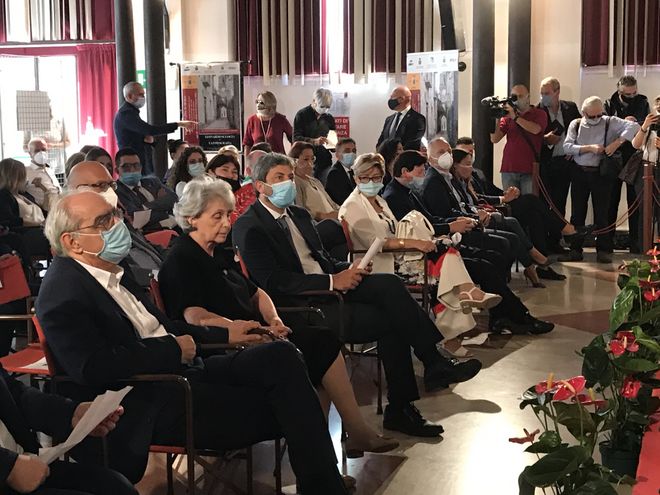 Il Presidente Roberto Fico durante la presentazione della mostra 'Un sogno fatto in Sicilia' per l'apertura delle celebrazioni del centenario della nascita di Leonardo Sciascia
