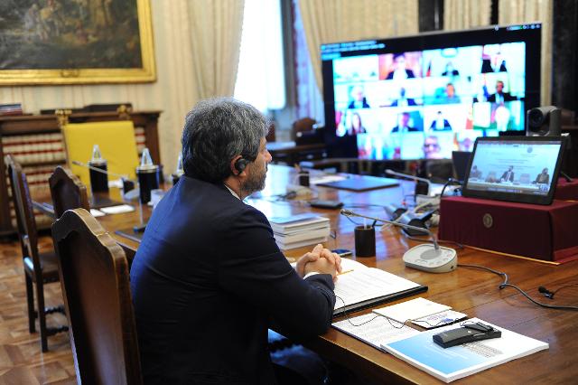 Il Presidente Roberto Fico in un momento della XVII Conferenza dei Presidenti dei Parlamenti dell'Iniziativa adriatico-ionica