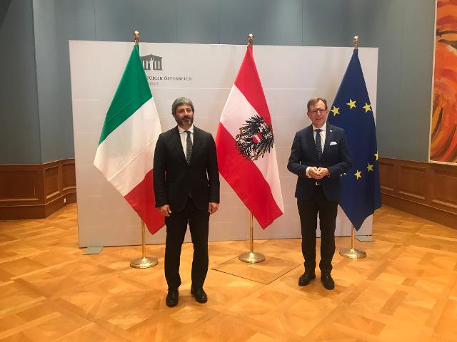 Il Presidente Roberto Fico con il Presidente del Bundesrat austriaco, Christian Buchmann