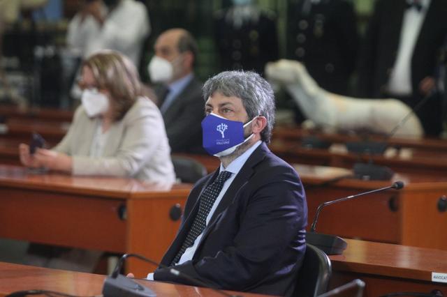 Il Presidente della Camera dei deputati, Roberto Fico, in un momento del XXIX anniversario delle Stragi di Capaci e Via d'Amelio