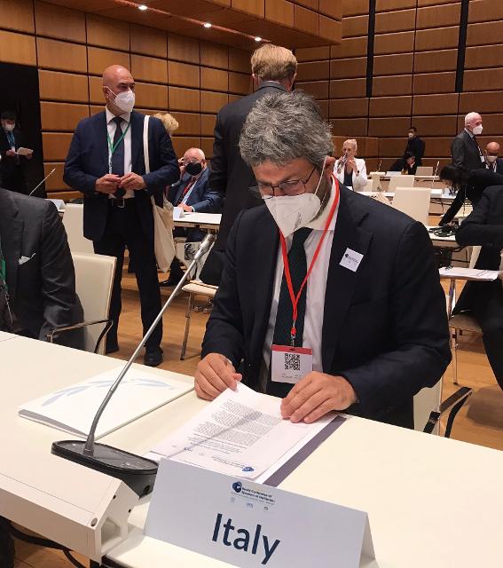 Il Presidente Roberto Fico durante i lavori della 5° Conferenza mondiale dei Presidenti di Parlamento
