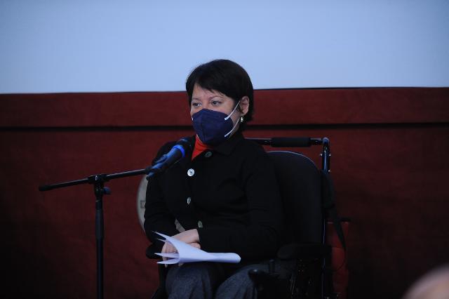 La deputata Lisa Noja in un momento del convegno 'Da un campo estivo inclusivo alla Convenzione ONU: la lunga marcia per i diritti delle persone con disabilità'