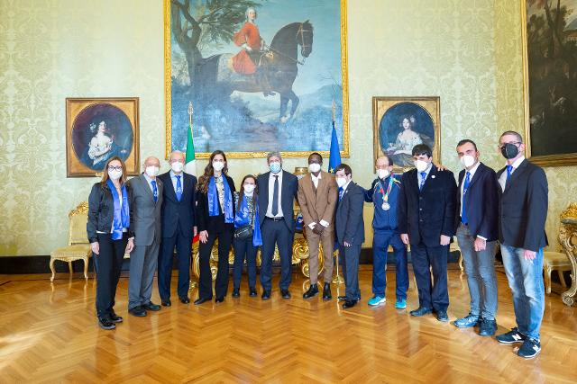 Il Presidente della Camera dei deputati, Roberto Fico, in un momento dell'incontro con una delegazione di Special Olympics in occasione della Giornata internazionale delle persone con disabilità