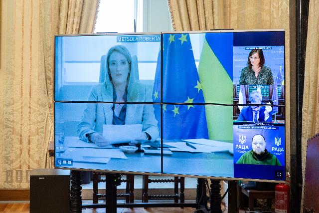 L'intervento di Roberta Metsola, Presidente del Parlamento Europeo, in occasione della riunione straordinaria del G7 parlamentare e del videocollegamento con il Presidente del Parlamento ucraino, Ruslan Stefanchuk