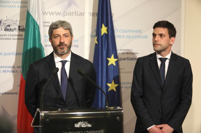 Il Presidente della Camera dei deputati, Roberto Fico, con il Presidente dell'Assemblea Nazionale della Repubblica di Bulgaria, Nikola Minchev