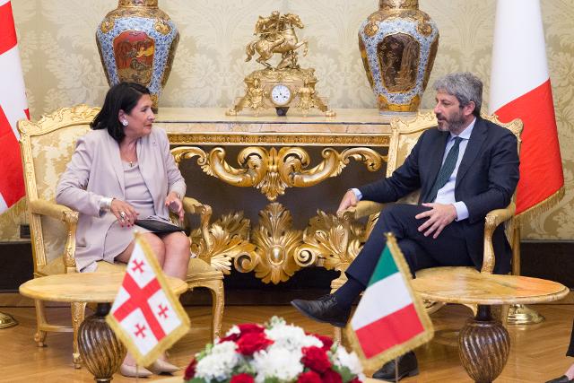 Il Presidente Roberto Fico a colloquio con Salomé Zourabichvili, Presidente della Repubblica di Georgia