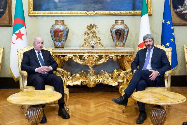 Il Presidente Roberto Fico a colloquio con il Presidente della Repubblica Algerina Democratica e Popolare, Abdelmadjid Tebboune